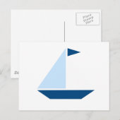 Segelboot der blauen Flagge Postkarte (Vorne/Hinten)