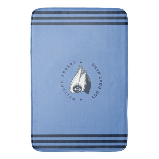 Segelboot der Blue Navy Anchor Badematte (Vorderseite Vertikal)