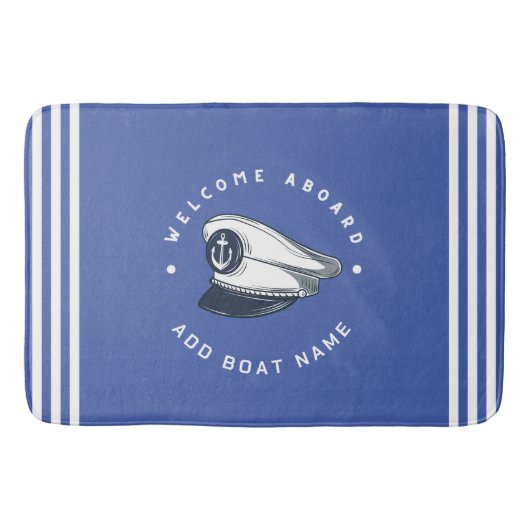 Segelboot der Blue Navy Anchor Badematte (Vorderseite)