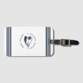 Segelboot der Blue Navy Anchor Gepäckanhänger (Vorderseite (Horizontal))