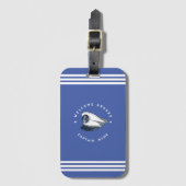 Segelboot der Blue Navy Anchor Gepäckanhänger (Vorderseite Vertikal)