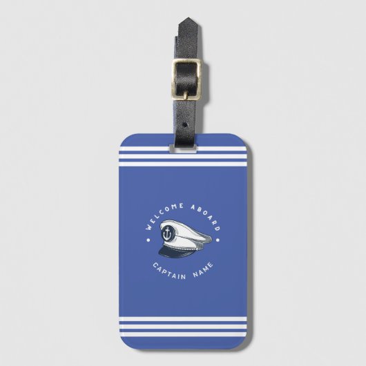 Segelboot der Blue Navy Anchor Gepäckanhänger (Vorderseite Vertikal)