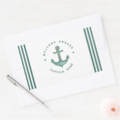 Segelboot der Blue Navy Anchor Rechteckiger Aufkleber (Umschlag)