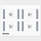 Segelboot der Blue Navy Anchor Rechteckiger Aufkleber (Blatt)