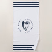 Segelboot der Blue Navy Anchor Strandtuch (Vorderseite)