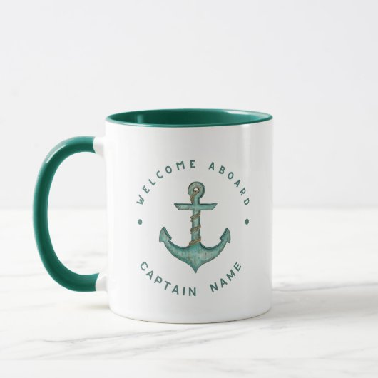 Segelboot der Blue Navy Anchor Tasse (Links)