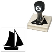 Segelboot Design Holz Briefmarke Gummistempel (Stempel)