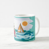 Segelboot Design Kaffeetasse (VorderseiteRechts)