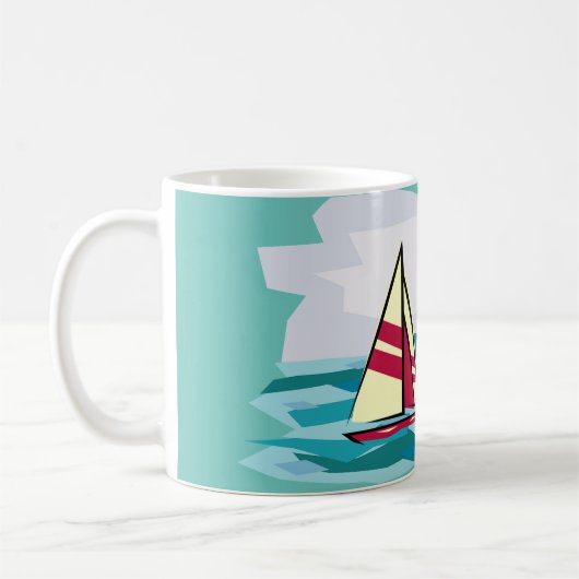 Segelboot Design Kaffeetasse (Links)