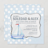 Segelboot-Dusche Einladung (Vorne/Hinten)