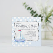 Segelboot-Dusche Einladung (Stehend Vorderseite)