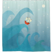 Segelboot Duschvorhang (Vorderseite)