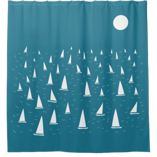 Segelboot Duschvorhang (Vorderseite)