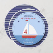 Segelboot Einladung (Vorne/Hinten)