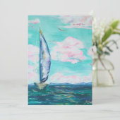 Segelboot-Einladung Einladung (Stehend Vorderseite)