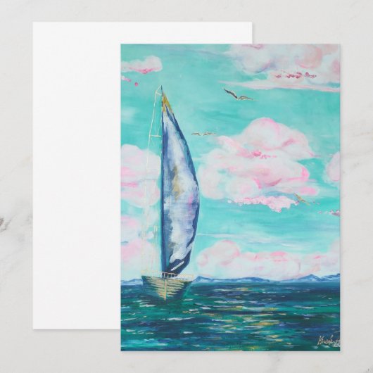 Segelboot-Einladung Einladung (Vorne/Hinten)