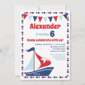 Segelboot Einladung Kinder Segelboot Geburtstagspa (Vorderseite)