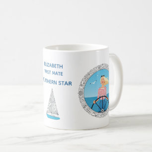 Segelboot-Erstes Besatzungsmitglied Kaffeetasse