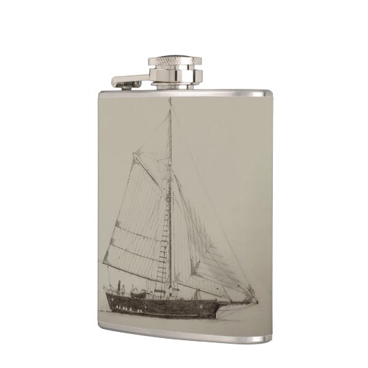 Segelboot-Flasche Flachmann (Links)