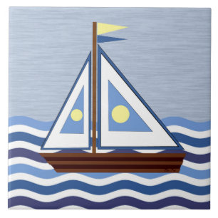 Segelboot Fliese