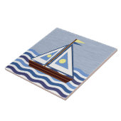 Segelboot Fliese (Seite)