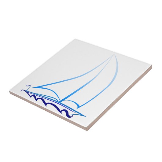 Segelboot Fliese (Seite)