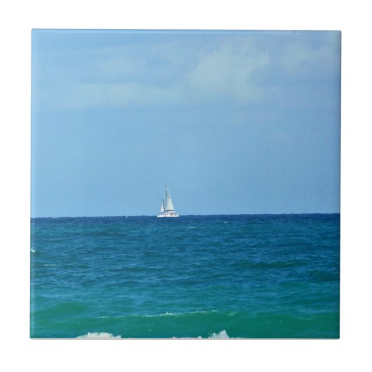 Segelboot, Fort Lauderdale, Florida Fliese (Vorderseite)