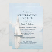 Segelboot Foto Beerdigung Feier des Lebens Einladung (Vorne/Hinten)