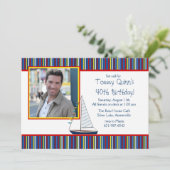 Segelboot Foto Einladung (Stehend Vorderseite)