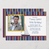 Segelboot Foto Einladung (Vorne/Hinten)