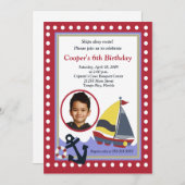 Segelboot FOTO Nautical 12x18 Geburtstag Einladung (Vorne/Hinten)