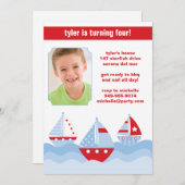 Segelboot-Geburtstags-Party Einladung (Vorne/Hinten)