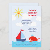 Segelboot Geburtstagsparty Einladung (Vorne/Hinten)