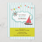 Segelboot Geburtstagsparty Einladung (Vorne/Hinten)