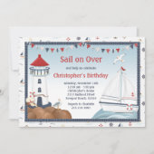 Segelboot Geburtstagsparty Einladung (Vorderseite)