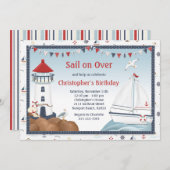 Segelboot Geburtstagsparty Einladung (Vorne/Hinten)