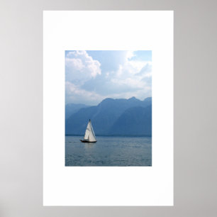 Segelboot, Genfersee, Schweiz Poster