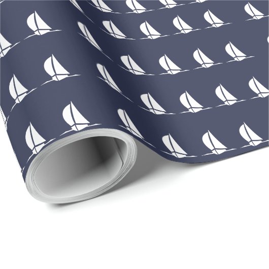 Segelboot Geschenkpapier (Rolleneckpunkt)