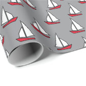 Segelboot Geschenkpapier (Rolleneckpunkt)