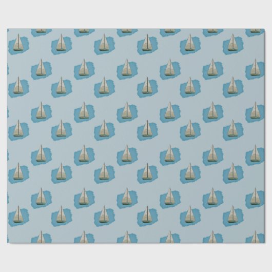 Segelboot Geschenkpapier (Saum)