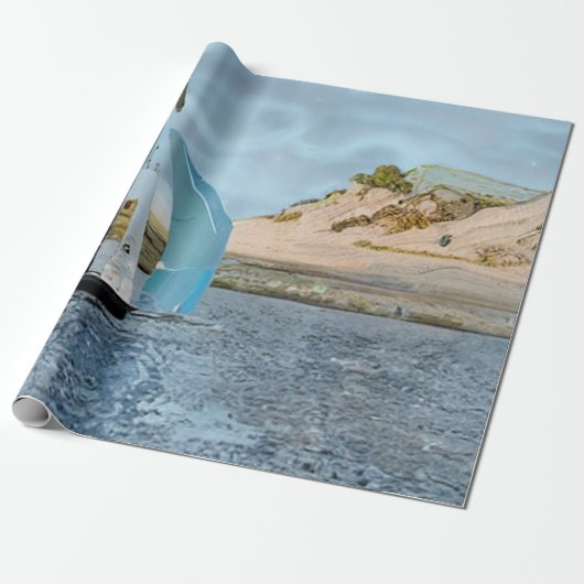 SEGELBOOT GESCHENKPAPIER (Ungerollt)