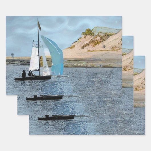 SEGELBOOT GESCHENKPAPIER SET (Set)