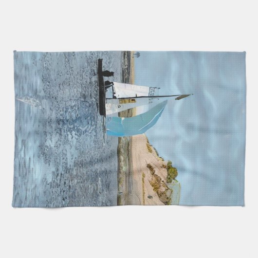 SEGELBOOT GESCHIRRTUCH (Horizontal)