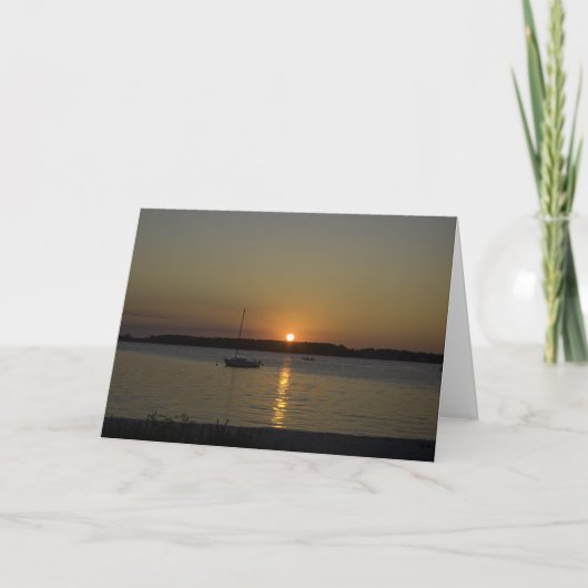 Segelboot-Geschwindigkeits-Boots-Sonnenuntergang Karte (Vorderseite)