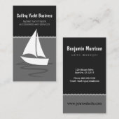Segelboot Grau und Schwarz Visitenkarte (Vorne/Hinten)