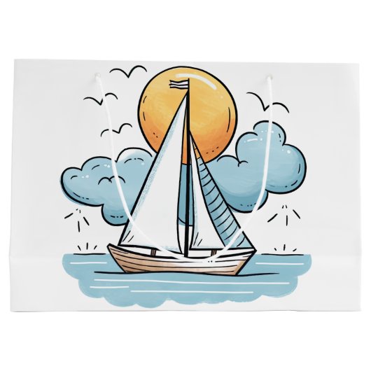 Segelboot Große Geschenktüte (Rückseite)