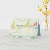 Segelboot-Gruß-Karte Karte (Gelbe Blume)