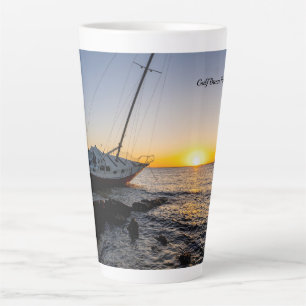 Segelboot Gulf Breeze und Jetty Sunset Latte Tasse