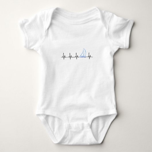 Segelboot Heartbeat Funny Sailboat Baby Strampler (Vorderseite)