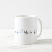 Segelboot Heartbeat Funny Sailboat Kaffeetasse (VorderseiteRechts)